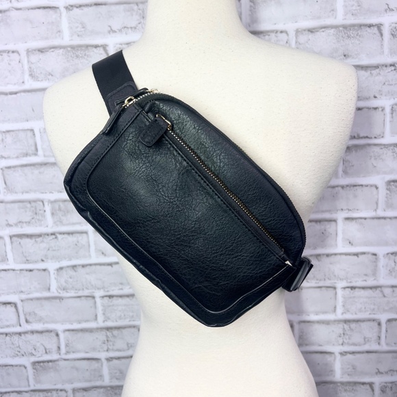 Unisex Waist Pack Crossbody Bag Adjustable Strap Triple Zipper Pocket 9"x6.5" - Picture 2 of 9